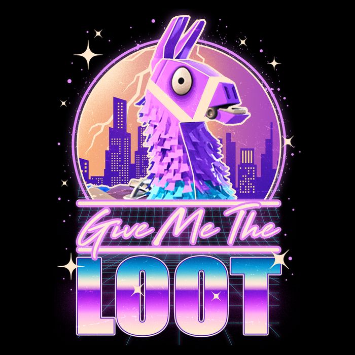 Retro Give Me the Loot Llama Loot 16 in Basic Backpack