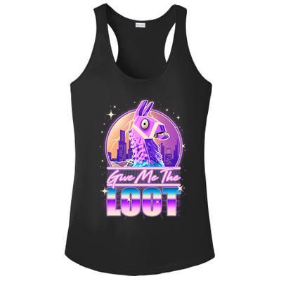 Retro Give Me the Loot Llama Loot Ladies PosiCharge Competitor Racerback Tank