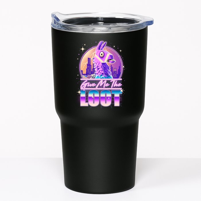 Retro Give Me the Loot Llama Loot Tumbler