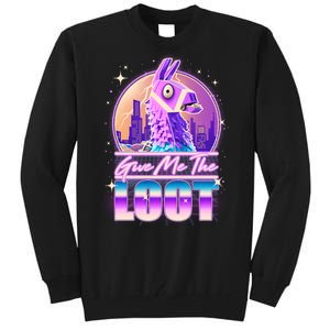 Retro Give Me the Loot Llama Loot Tall Sweatshirt