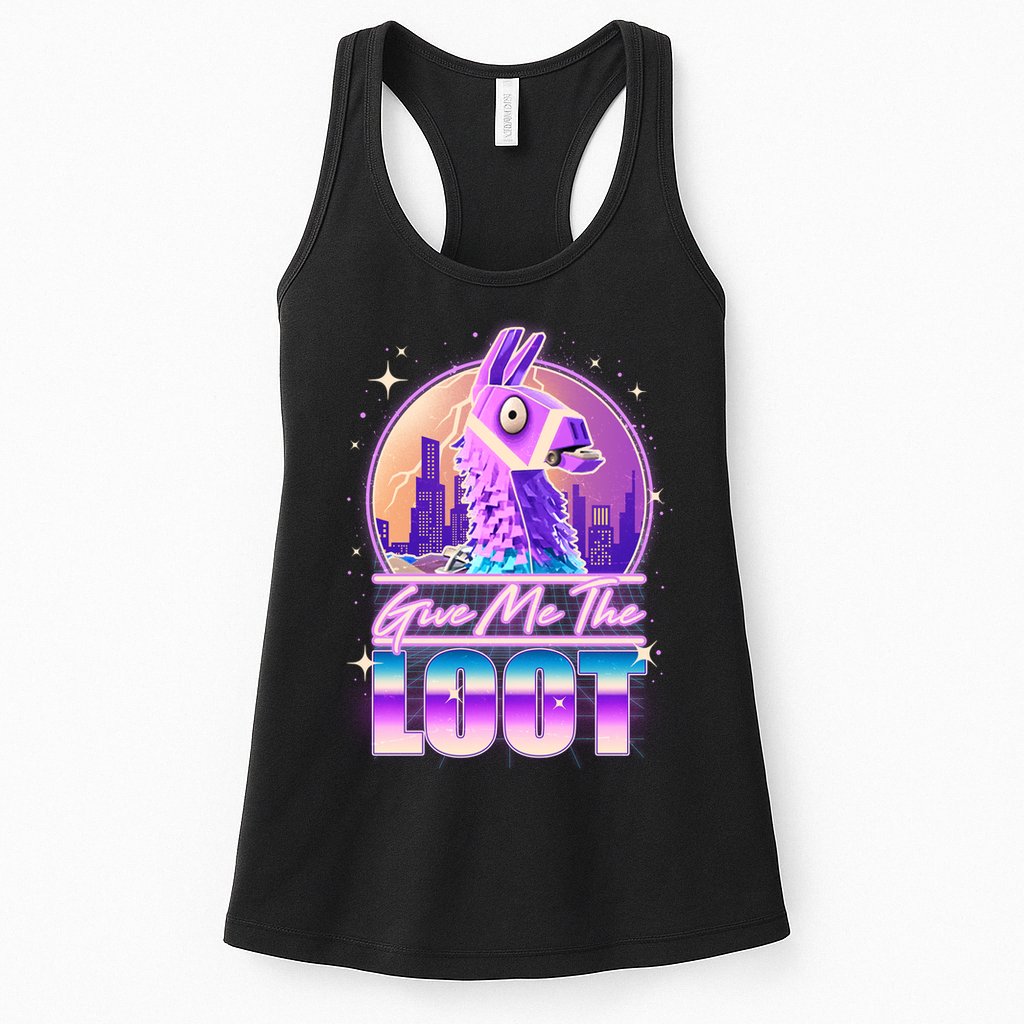 Retro Give Me the Loot Llama Loot Womens Tank Top