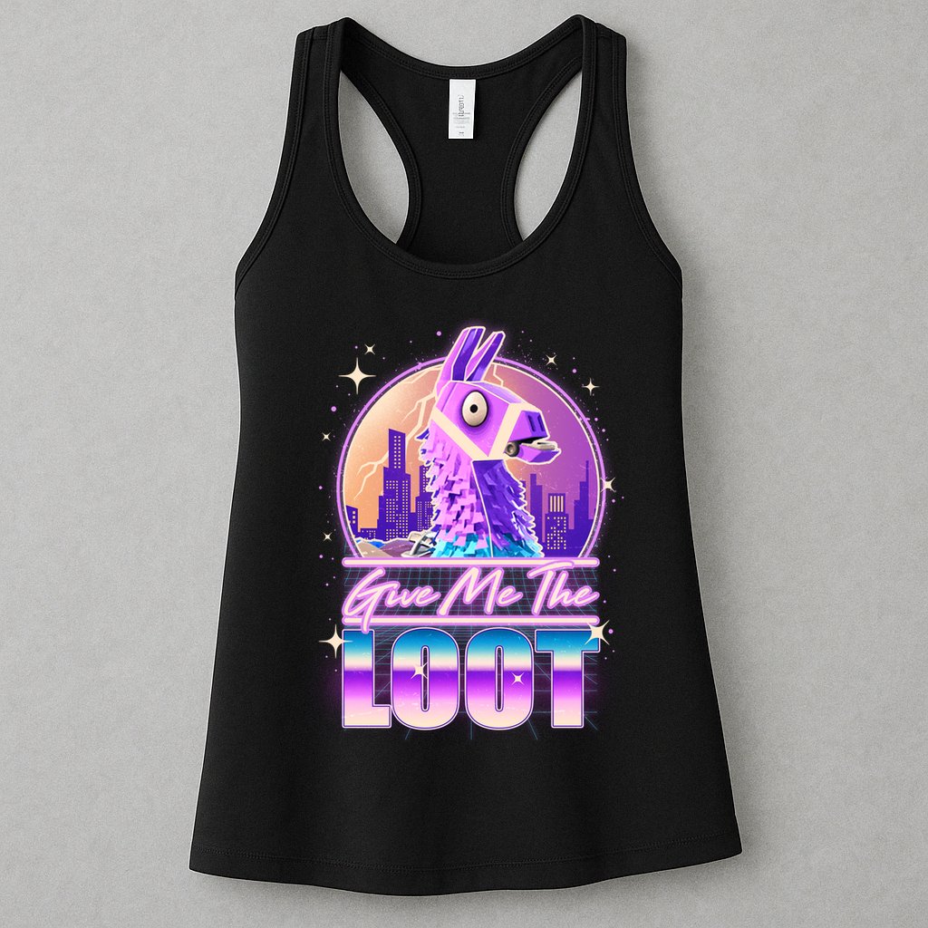 Retro Give Me the Loot Llama Loot Womens Tank Top