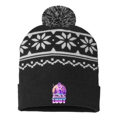 Retro Give Me the Loot Llama Loot USA-Made Snowflake Beanie