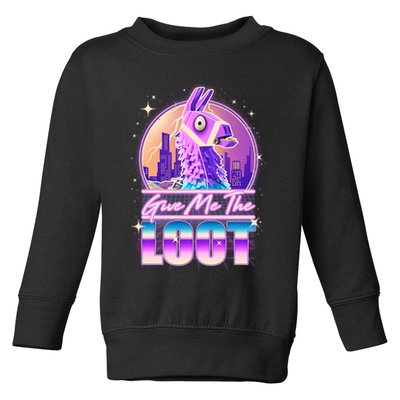 Retro Give Me the Loot Llama Loot Toddler Sweatshirt
