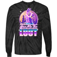 Retro Give Me the Loot Llama Loot Tie-Dye Long Sleeve Shirt