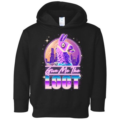 Retro Give Me the Loot Llama Loot Toddler Hoodie