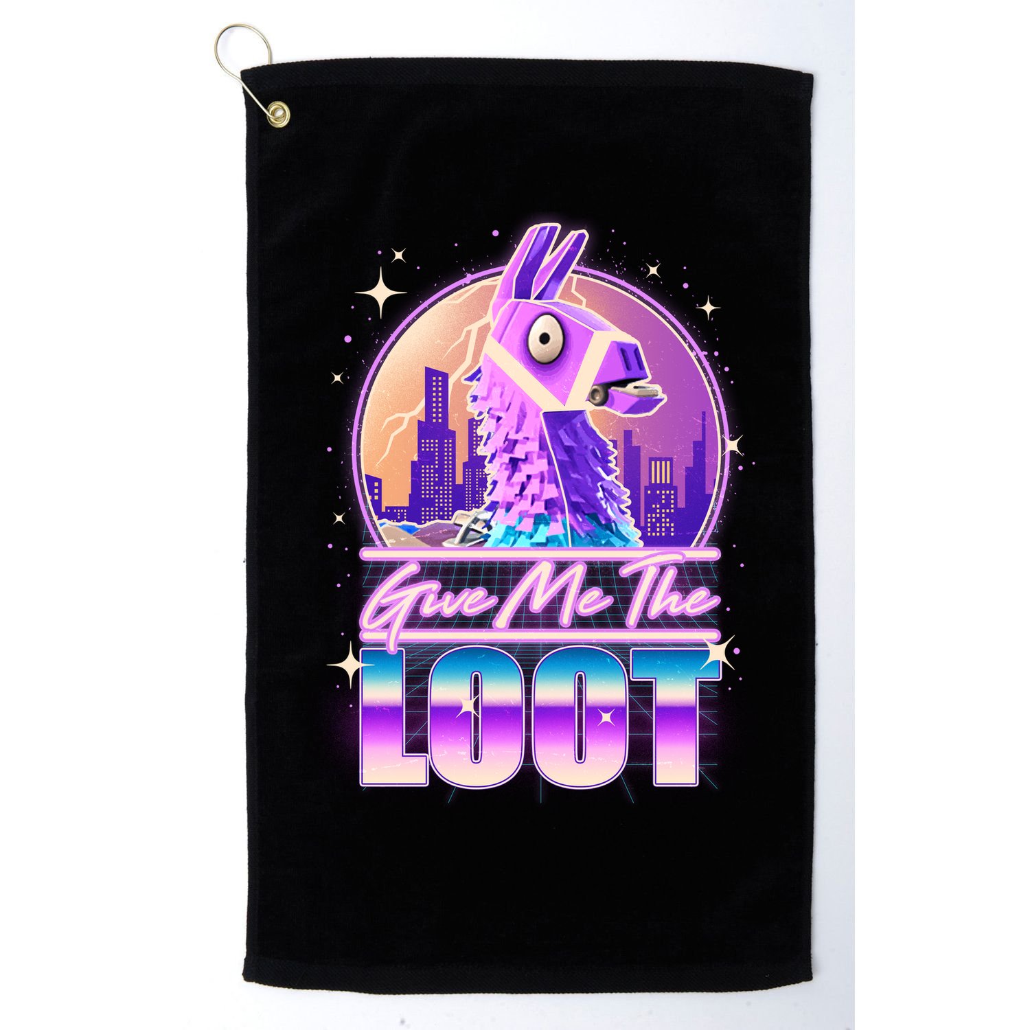 Retro Give Me the Loot Llama Loot Golf Towel