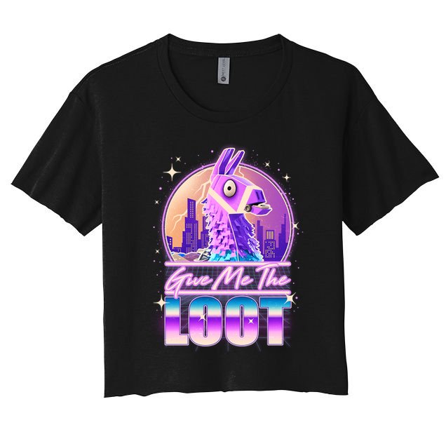 Retro Give Me the Loot Llama Loot Crop Top