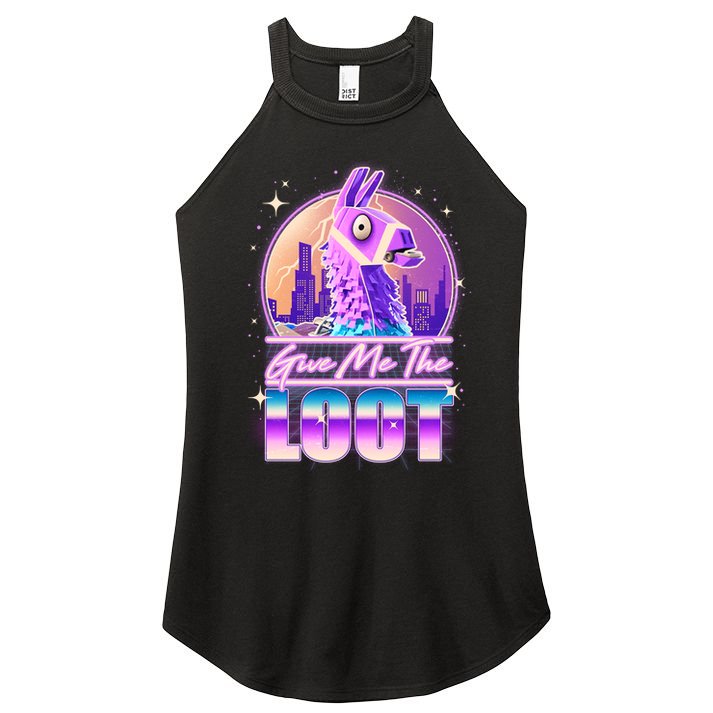 Retro Give Me the Loot Llama Loot Women's Perfect Tri Rocker Tank