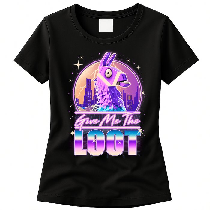Retro Give Me the Loot Llama Loot Womens T-Shirt