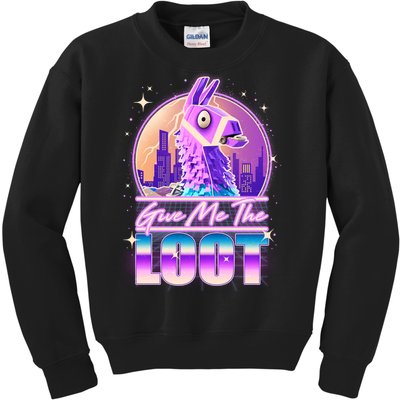 Retro Give Me the Loot Llama Loot Kids Sweatshirt