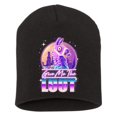 Retro Give Me the Loot Llama Loot Short Acrylic Beanie