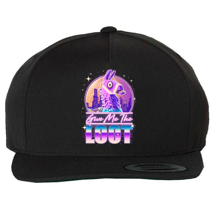 Retro Give Me the Loot Llama Loot Wool Snapback Cap