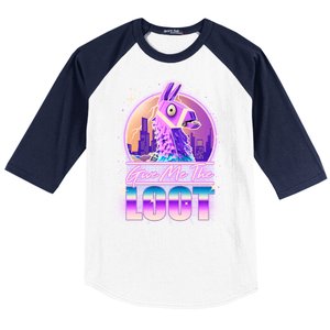 Retro Give Me the Loot Llama Loot Baseball Sleeve Shirt