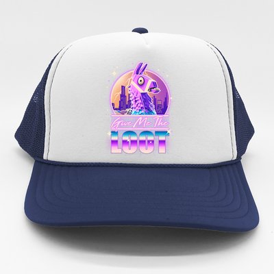 Retro Give Me the Loot Llama Loot Trucker Hat