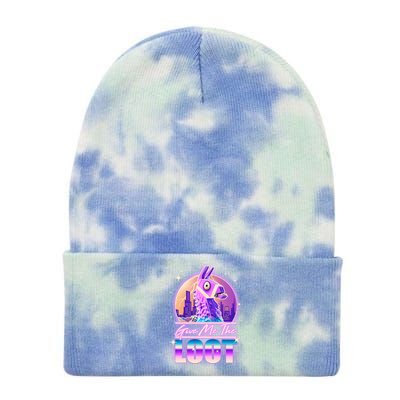 Retro Give Me the Loot Llama Loot Tie Dye 12in Knit Beanie