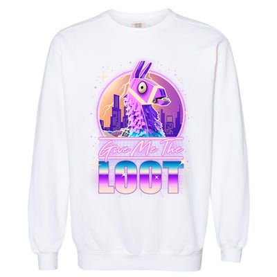 Retro Give Me the Loot Llama Loot Garment-Dyed Sweatshirt