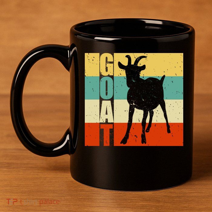 Retro Goat 11oz C Handle Ceramic Mug