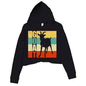 Retro Goat Crop Fleece Hoodie