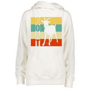 Retro Goat Womens Funnel Neck Pullover Hood