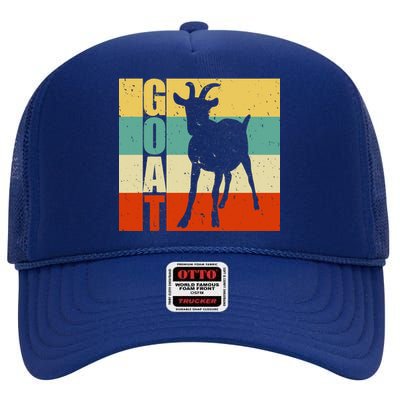 Retro Goat High Crown Mesh Back Trucker Hat