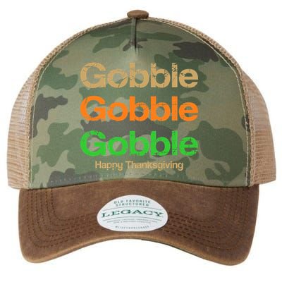 Retro Gobble Funny Thanksgiving Legacy Tie Dye Trucker Hat