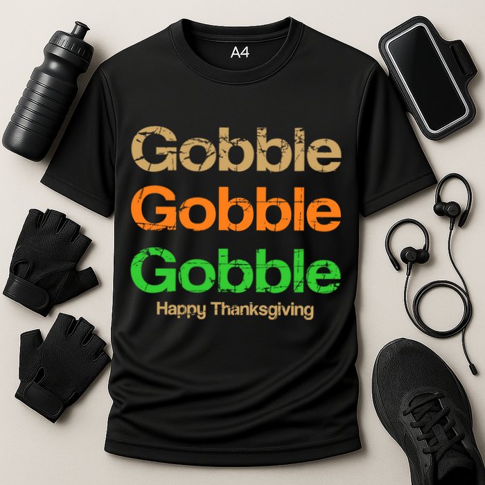 Retro Gobble Funny Thanksgiving Performance Shirt