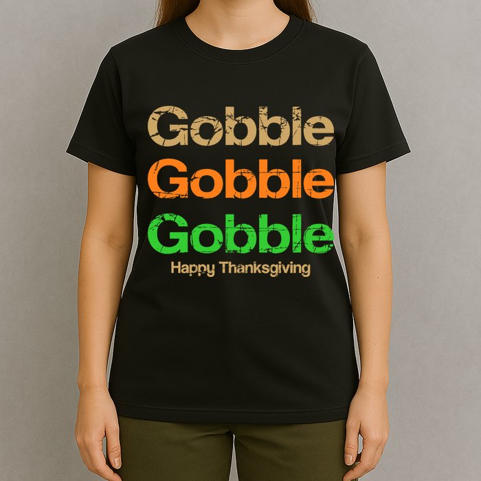Retro Gobble Funny Thanksgiving T-Shirt