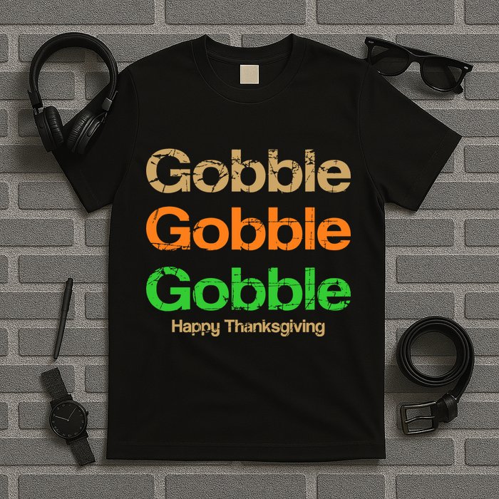 Retro Gobble Funny Thanksgiving T-Shirt