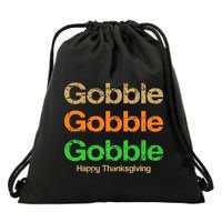 Retro Gobble Funny Thanksgiving Drawstring Bag