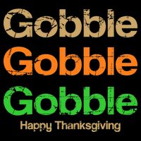 Retro Gobble Funny Thanksgiving Drawstring Bag