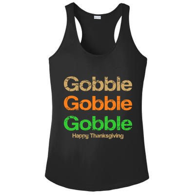 Retro Gobble Funny Thanksgiving Ladies PosiCharge Competitor Racerback Tank
