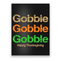 Retro Gobble Funny Thanksgiving Poster