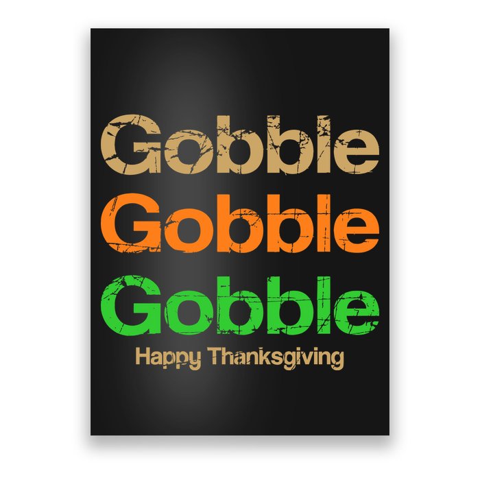 Retro Gobble Funny Thanksgiving Poster