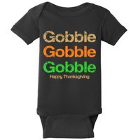 Retro Gobble Funny Thanksgiving Baby Bodysuit