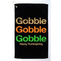Retro Gobble Funny Thanksgiving Golf Towel
