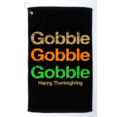 Retro Gobble Funny Thanksgiving Platinum Collection Golf Towel