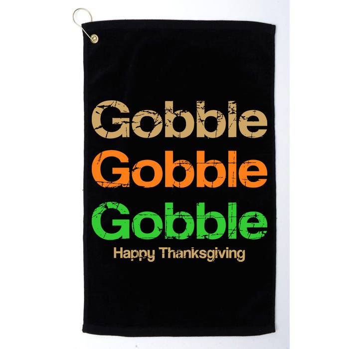Retro Gobble Funny Thanksgiving Golf Towel