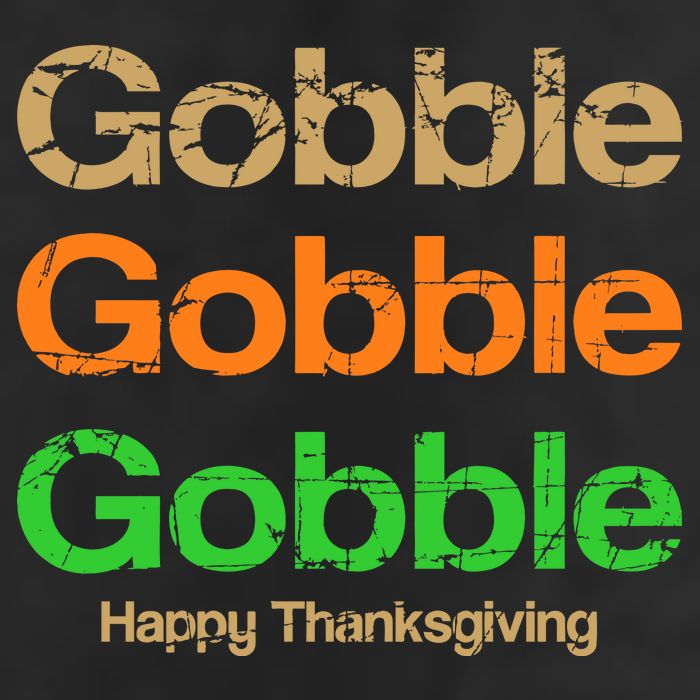 Retro Gobble Funny Thanksgiving Golf Towel