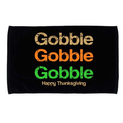 Retro Gobble Funny Thanksgiving Microfiber Hand Towel