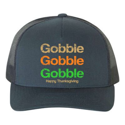 Retro Gobble Funny Thanksgiving Yupoong Adult 5-Panel Trucker Hat