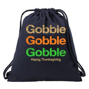 Retro Gobble Funny Thanksgiving Drawstring Bag