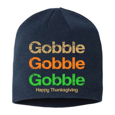 Retro Gobble Funny Thanksgiving Sustainable Beanie