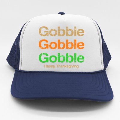 Retro Gobble Funny Thanksgiving Trucker Hat