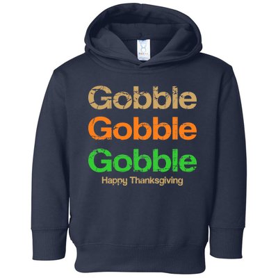 Retro Gobble Funny Thanksgiving Toddler Hoodie