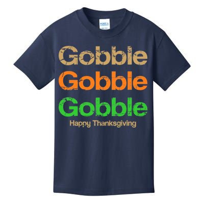 Retro Gobble Funny Thanksgiving Kids T-Shirt