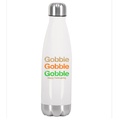 Retro Gobble Funny Thanksgiving Stainless Steel Insulated Water Bottle