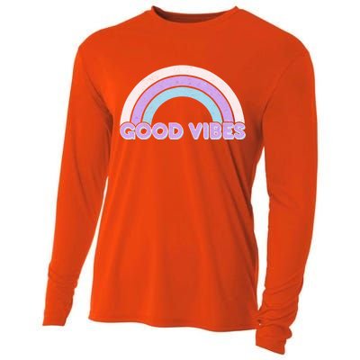 Retro Good Vibes Rainbow Cooling Performance Long Sleeve Crew