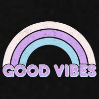 Retro Good Vibes Rainbow Ladies PosiCharge Tri-Blend Wicking Tank