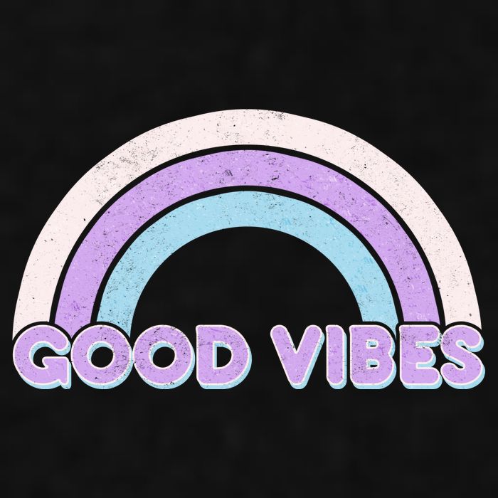Retro Good Vibes Rainbow Ladies PosiCharge Tri-Blend Wicking Tank